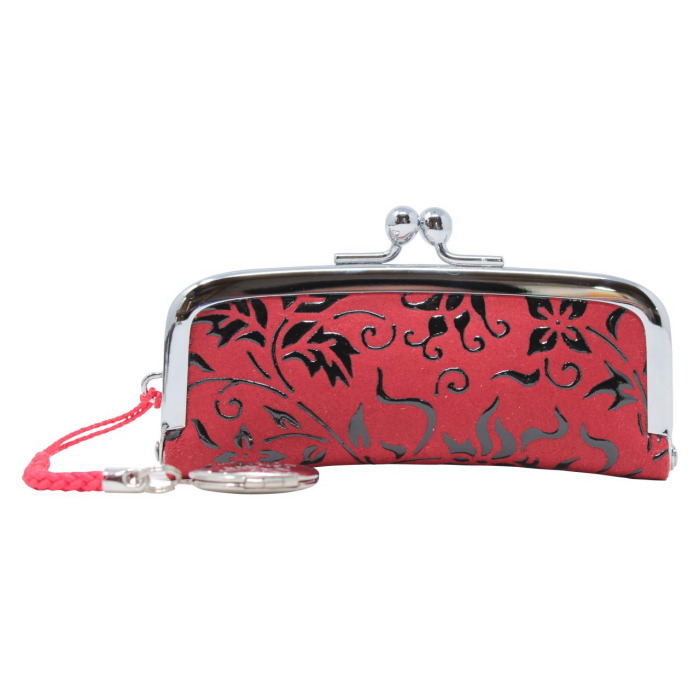 赤い鳥模様の朱肉入れ