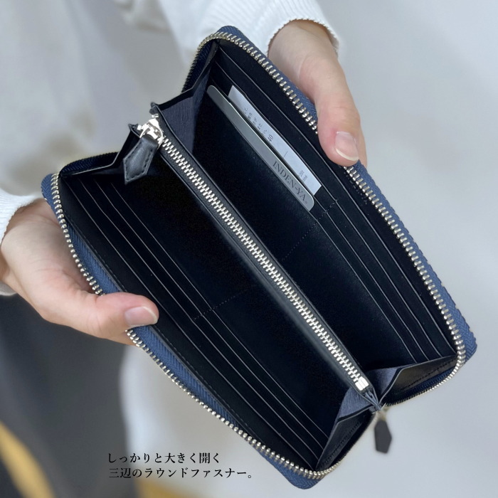 専用です。　長財布　黒　本革　大刻印ボタン 8222_1.jpg