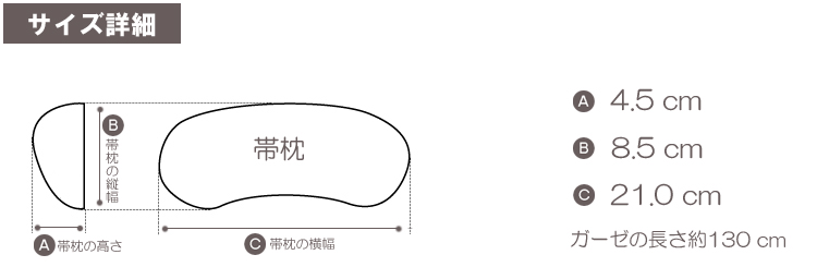 帯枕 ガーゼ付き お太鼓用 着付け小物 木毛芯...の詳細画像2