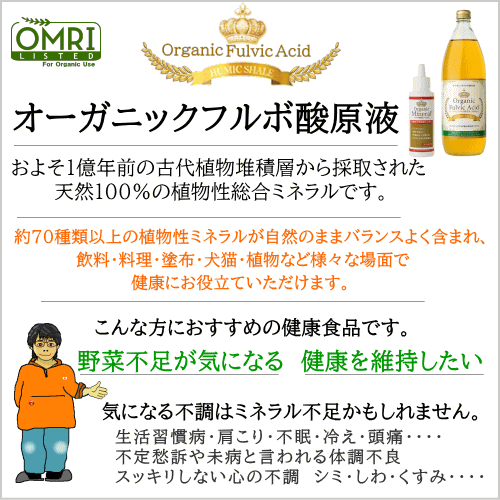 オーガニックフルボ酸原液 1000ml 3本セット ライフバランスの飲む