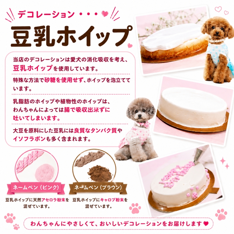 犬，無添加，ケーキ，お祝い，誕生日，ギフト，安心，消化，豆乳，大豆，バースデー，似顔絵，オリジナル，記念日，プレゼント，WANBANA，ワンバナ
