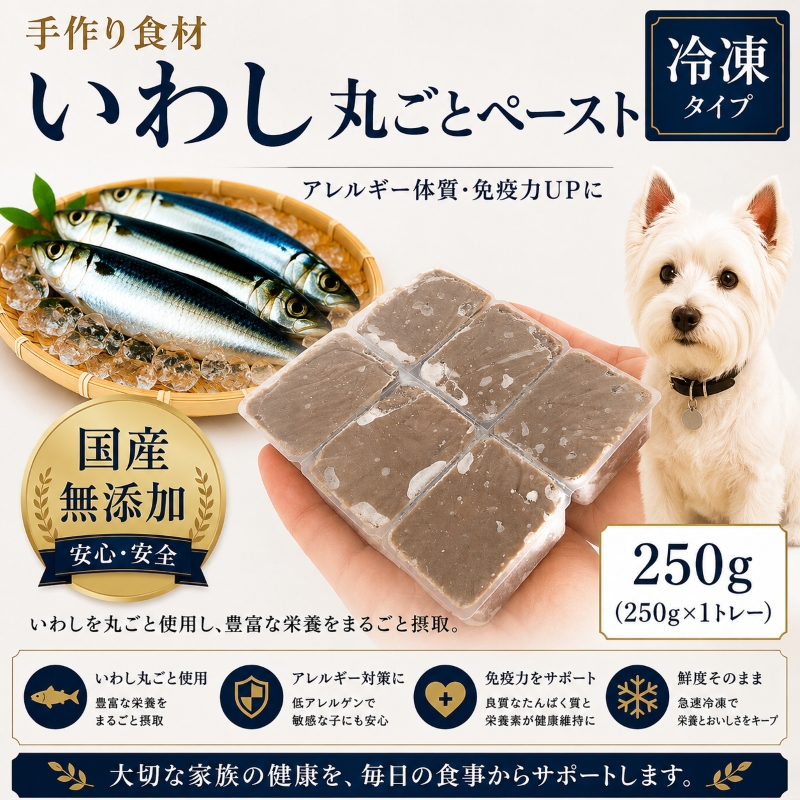 帝塚山WANBANA 犬用手作りごはん！国産いわしペースト250gお試し用