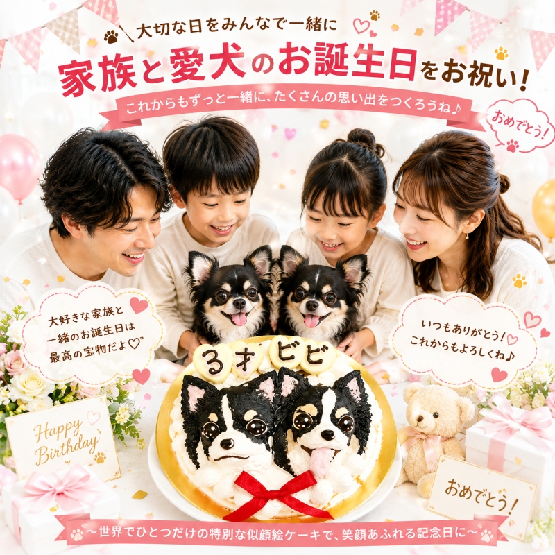 犬，無添加，ケーキ，お祝い，誕生日，ギフト，安心，消化，豆乳，大豆，バースデー，似顔絵，オリジナル，記念日，プレゼント，WANBANA，ワンバナ