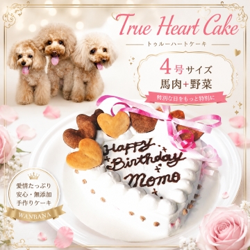 帝塚山WANBANA 犬用ケーキトゥルー ハート野菜馬肉4号12cmお昼までのご