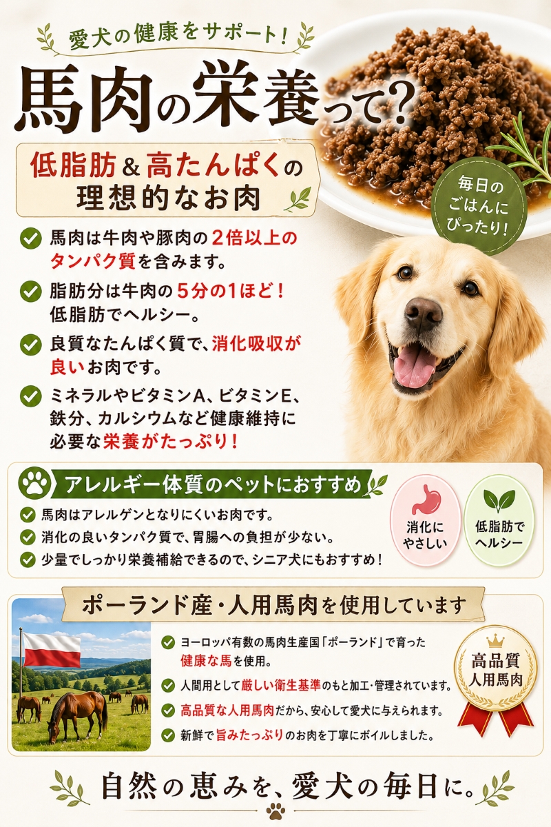 犬,馬,肉,生,おやつ,ワンバナ,トッピング，手作り食,WANBANA
