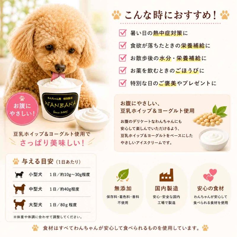 帝塚山WANBANA あすつく 犬 アイスクリーム6種類セット 無添加 国産 生