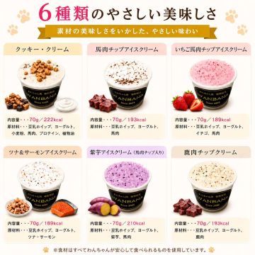 帝塚山WANBANA あすつく 犬 アイスクリーム6種類セット 無添加 国産 生
