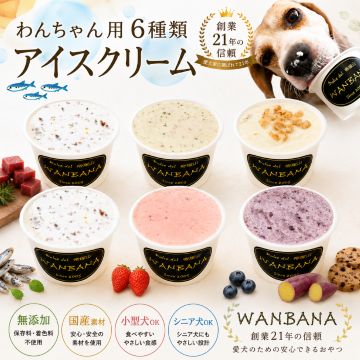 帝塚山WANBANA あすつく 犬 アイスクリーム6種類セット 無添加 国産 生