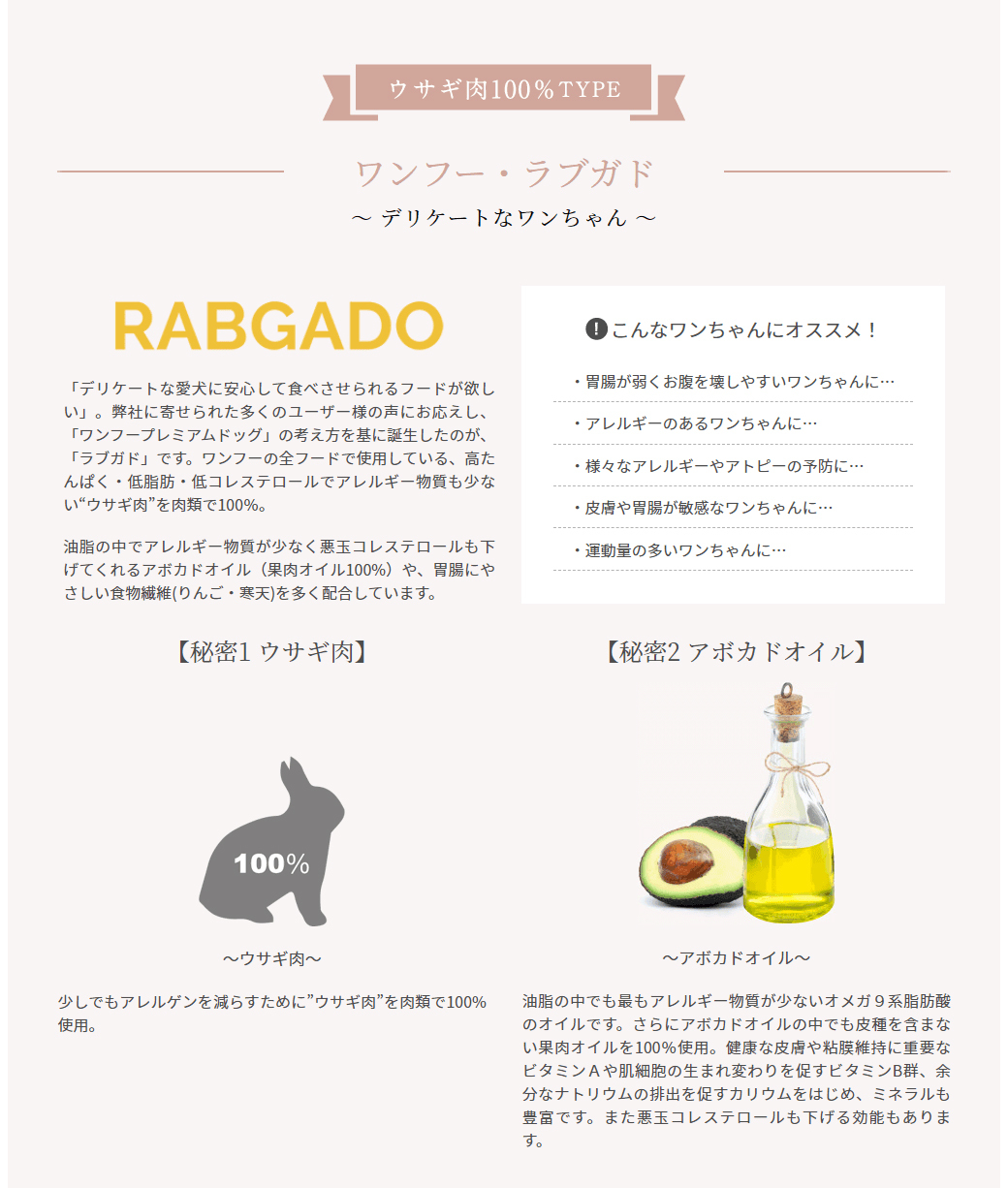 wanfoo（ワンフー） ドッグフード ラブガド(ウサギ肉タイプ) パピー
