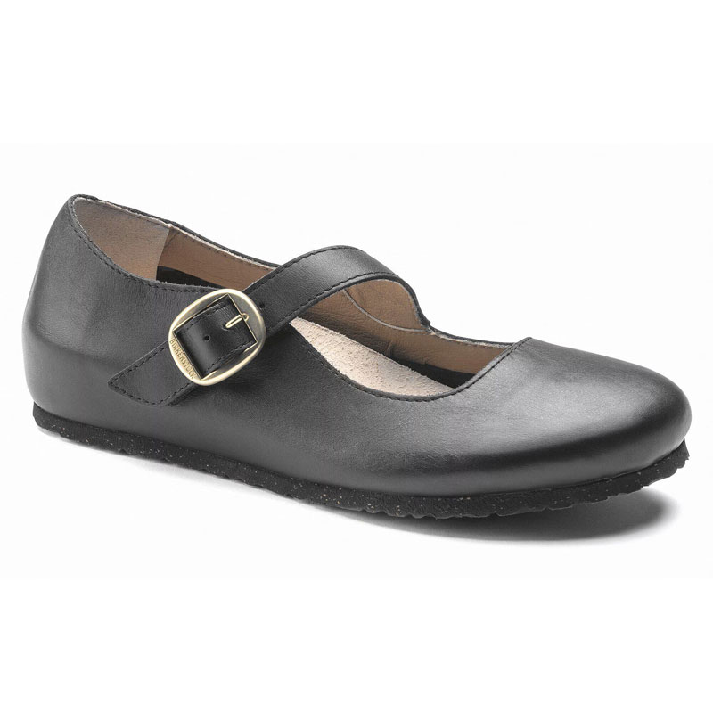 希少 ビルケンシュトック リズモア メリージェーン フラット レザー 黒　25 BIRKENSTOCK（ビルケンシュトック） メリージェーン シューズ