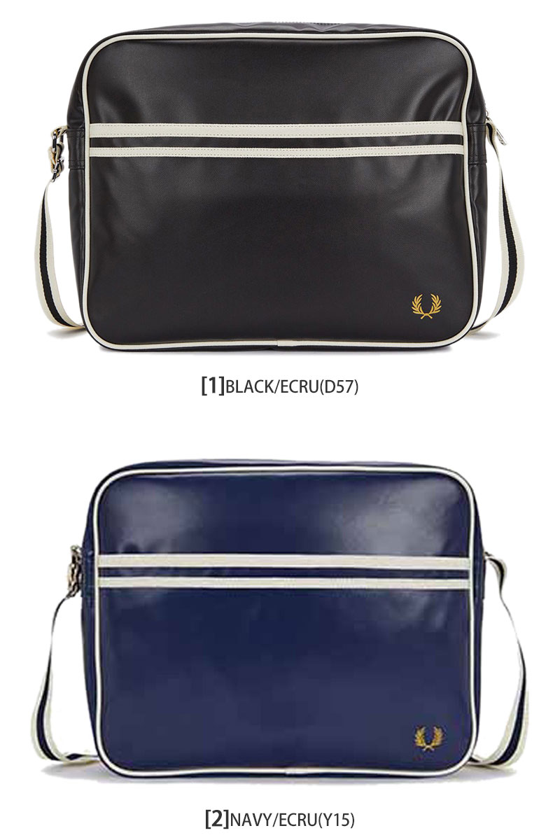 フレッドペリー　スクールバッグ　トラベルバッグ　ヴィンテージ Classic Large Barrel Bag(1SZ D57：BLACK／ECRU): | FRED PERRY