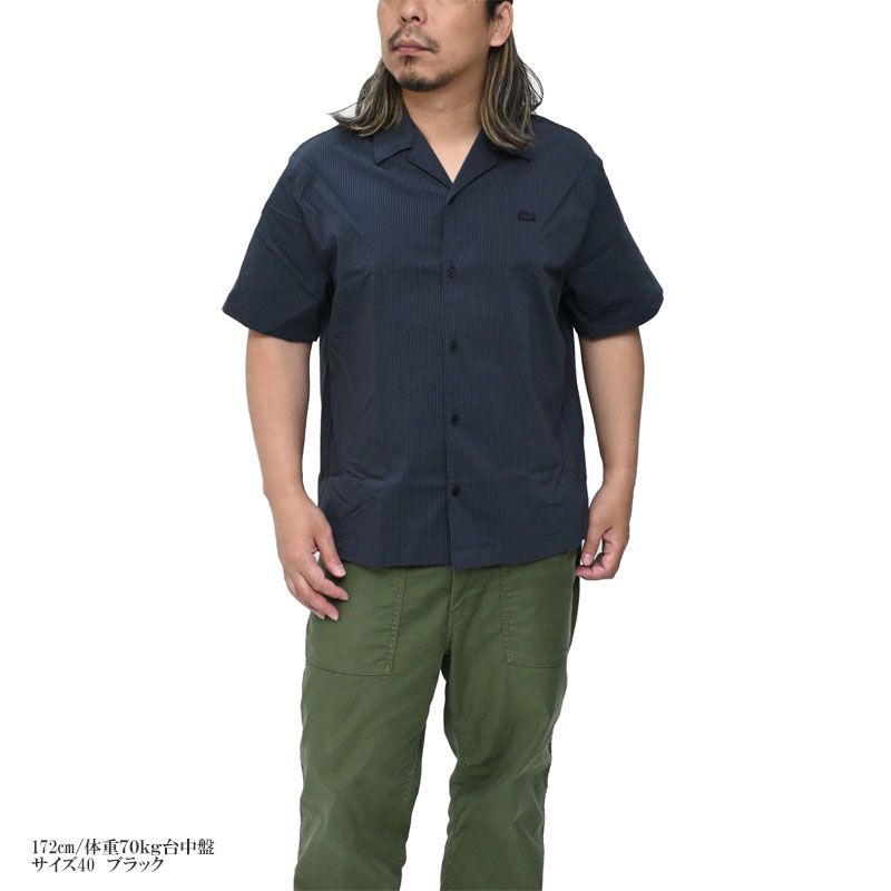 LACOSTE（ラコステ） 開襟シャツ メンズ シアサッカーオープンカラー