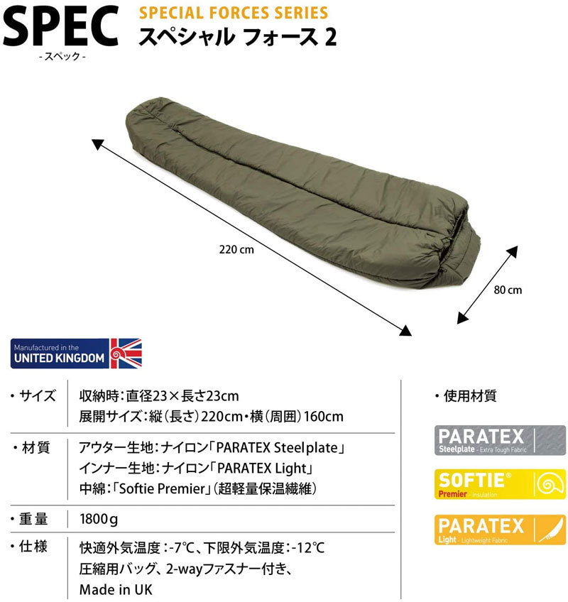 スナッグパック Snugpak 寝袋 シュラフ イギリス製 スペシャルフォース