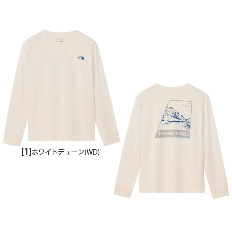 ザ・ノース・フェイス 長袖Tシャツ レディース ロングスリーブTNFバグフリーティー THE NORTH FACE NTW12450 ホワイト 白 ブルー ザ・ノース・フェイス THE NORTH FACE ロングスリーブTNFバグ
