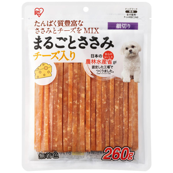犬 おやつ ジャーキー 260g 犬おやつ  ささみ まるごとささみジャーキー 野菜 チーズ メール便 ドッグフード アイリスオーヤマ P-IJ-HSE [line] [T] | IRIS OHYAMA | 03