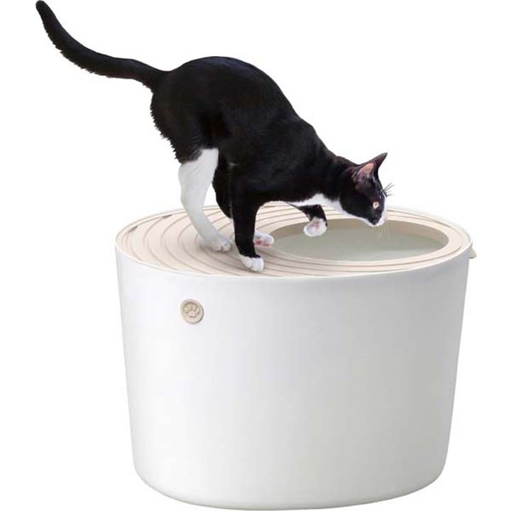 猫トイレ カバー 猫 トイレ 匂い対策 おしゃれ 目隠し アイリスオーヤマ ペットトイレ 上から入る猫トイレ 上から猫トイレ 全4色 PUNT-530｜wannyan｜04