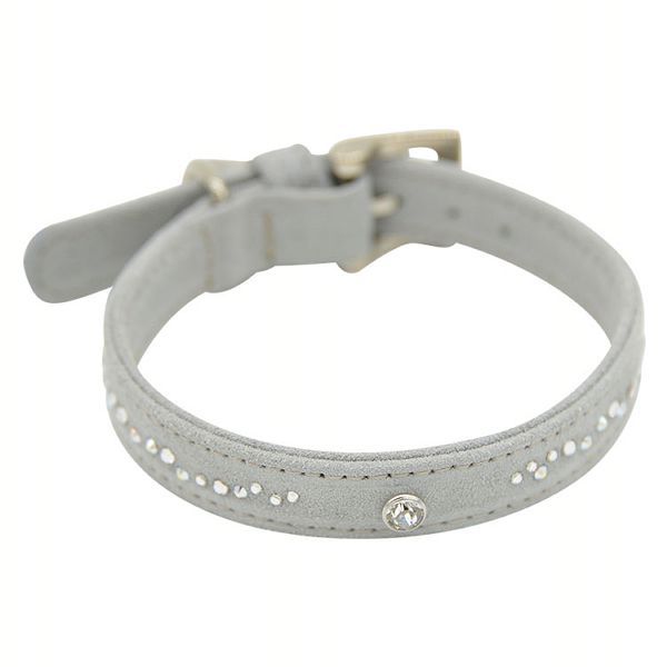 首輪 犬 おしゃれ 犬用 本革 カラー レザー ハヤブサ Leda swarovski