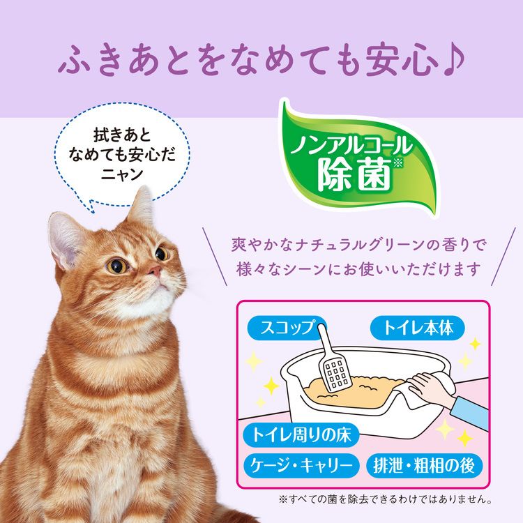 ペット用ウエット掃除おしっこ猫超厚手超大判ノンアルコール除菌おしっこ臭エリエールペットキミおもい徹底キレイおそうじシート大判厚手ナチュラルグリーンの香り26枚×2P 