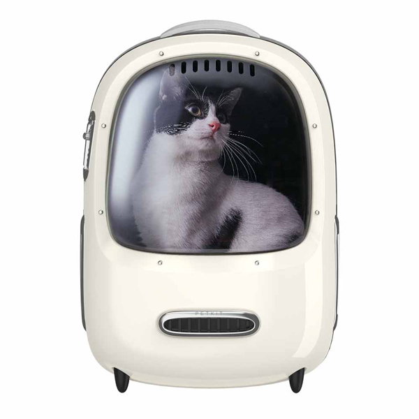 PETKIT ペット用キャリーバッグ クリームホワイト　宇宙船リュック PETKIT（ペットキット） ペット用品 ペット用キャリーバック 犬 猫