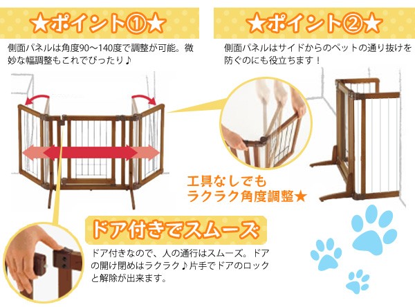 リッチェル ペットゲート 伸縮 ペット ゲート フェンス ドア付き