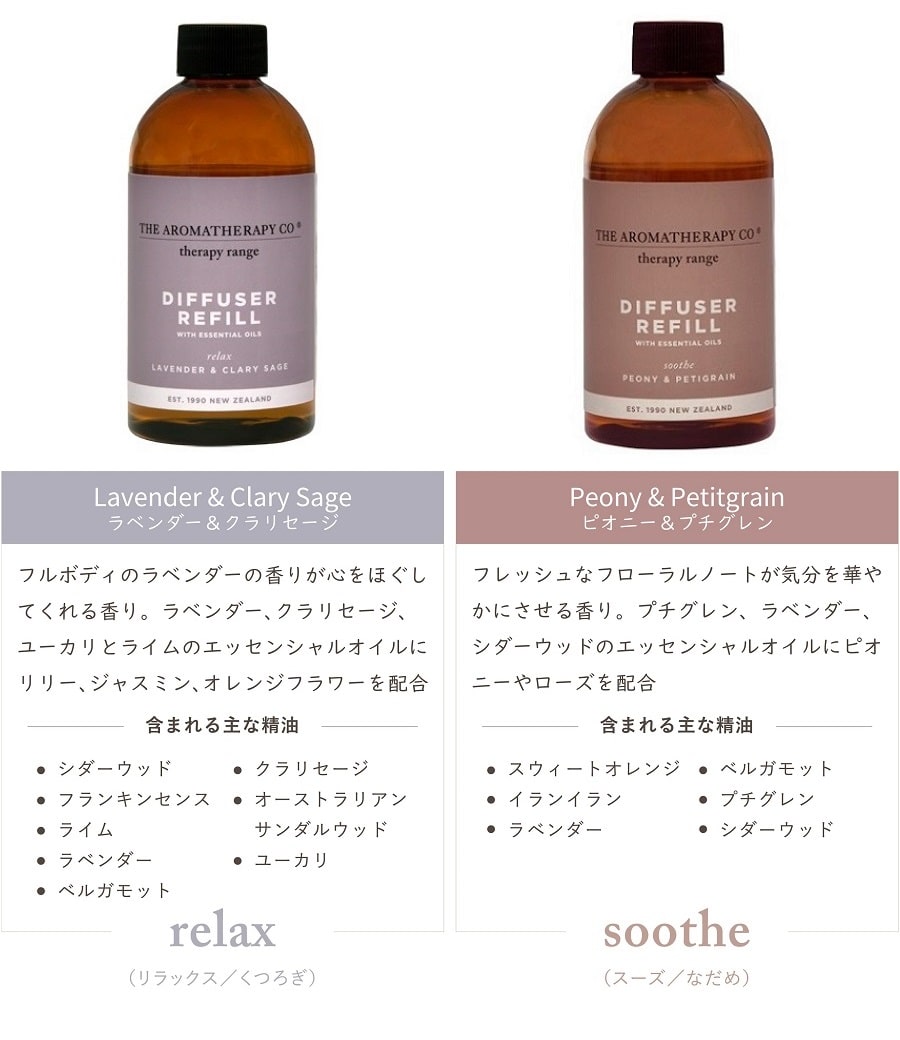 アロマ リードディフューザー 詰め替え用 アロマセラピーカンパニー Therapy Range セラピーレンジ リフィル 250ml  エッセンシャルオイル 植物性 インテリア : 10000393 : インク - 通販 - Yahoo!ショッピング