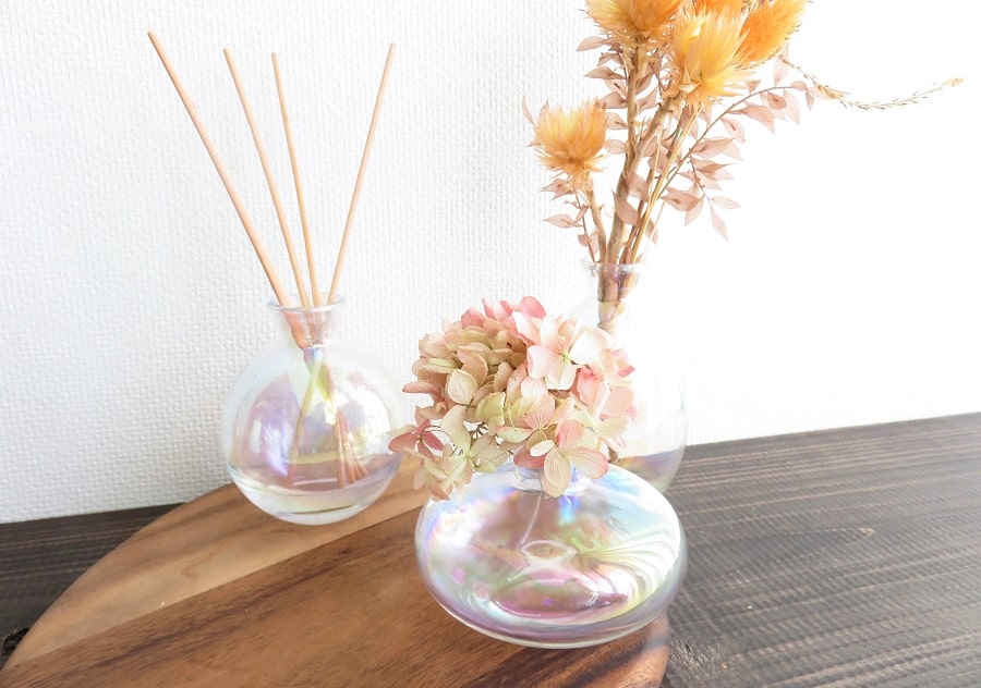 フラワーベース シャボン 一輪挿し ガラス 花瓶 花器 アロマ
