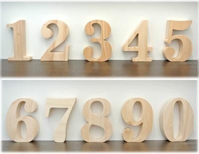 オブジェ 数字(0-9))オブジェ 数字 木製(木)の大文字 ウェルカムサイン