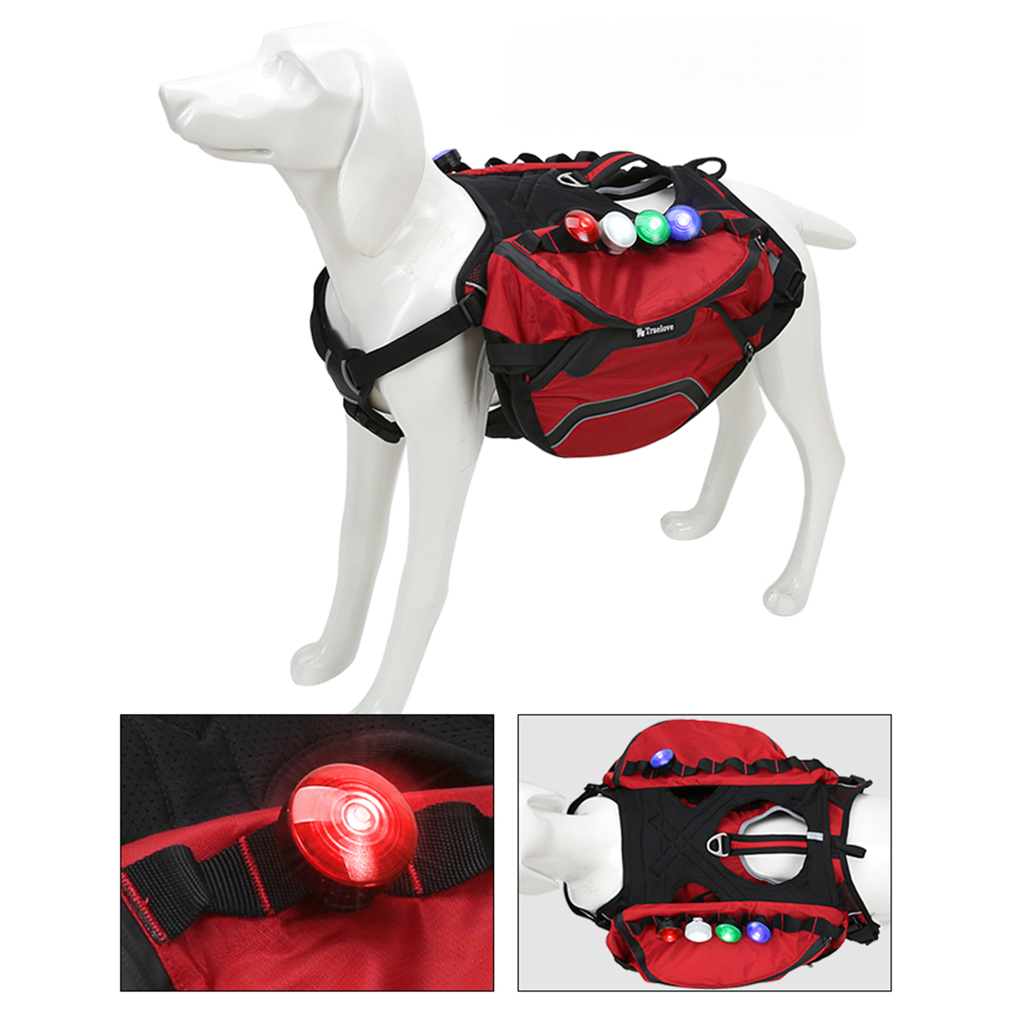 ガラスの犬の電灯 Truelove 犬用 ペット用 安全LEDライト 防水 点滅 全灯 単色発光