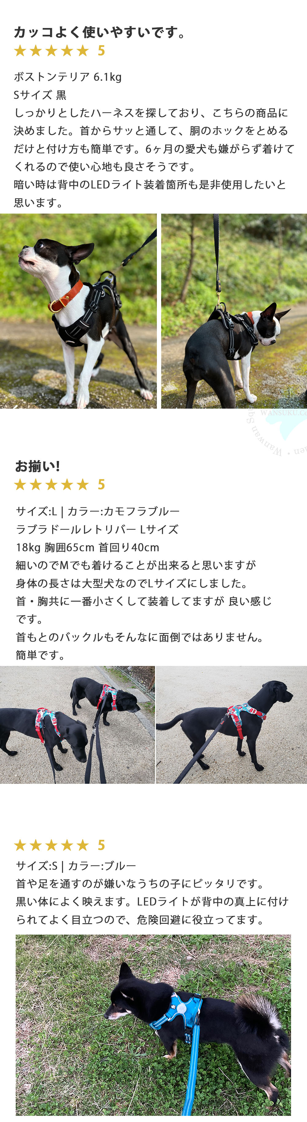 Truelove 犬 ハーネス 引っ張り防止 着脱簡単 3M反射素材 軽量 通気性メッシュ 小型犬中型犬対応 パワーハーネス