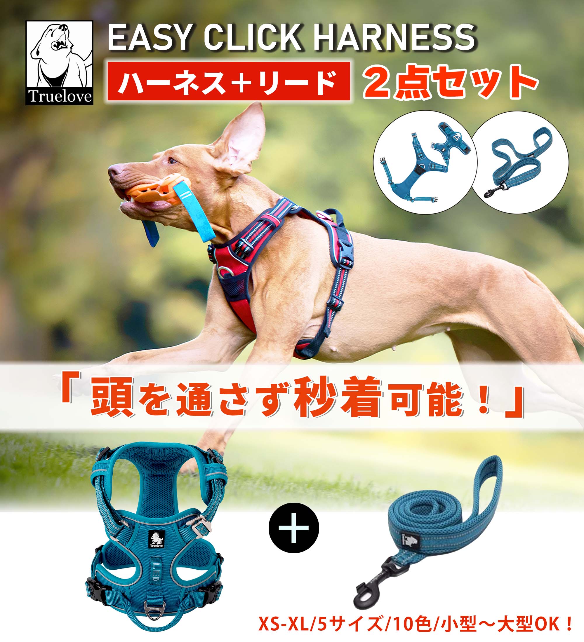Truelove（トゥルーラブ） 【20%OFF】犬 ハーネス リード セット 負担