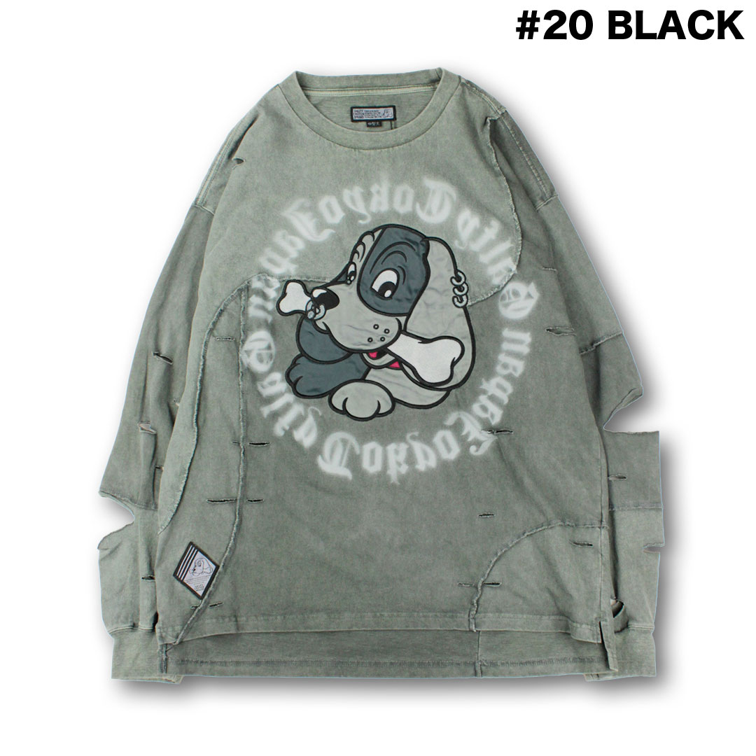 美品 GULFY ロングTシャツ トレーナー 黒 ビッグロゴ 大型犬 XL
