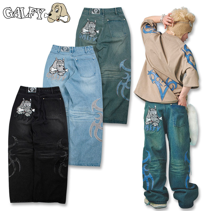 GALFY（ガルフィー） 部族長 デニム パンツ 152031 #20 BLACK #70 L