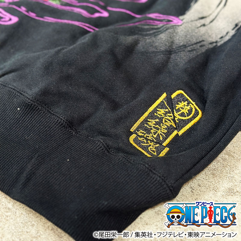 絡繰魂 ONE PIECE× 粋 コラボ ゾロ パーカー 243026 海賊狩り 粋 刺繍