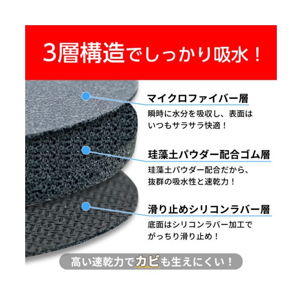 WA117 ソフト 珪藻土 コースター 2枚入り | ドリンクホルダー ドリンク