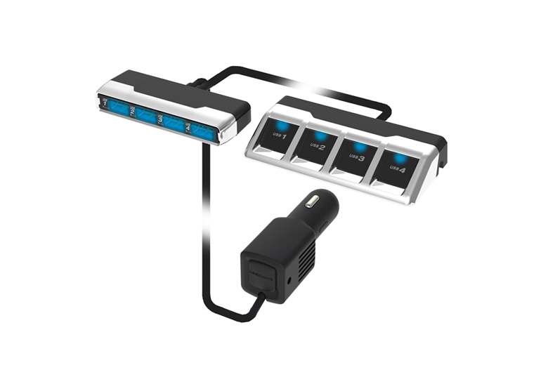 カシムラ シガーソケット USB DC 7.2A 4ポート セパレートスイッチ DC