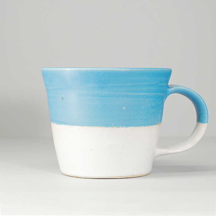 マグカップ 青と白 コーヒーカップ コップ バイカラー ツートーン