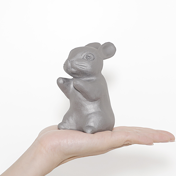 菊間瓦 うさぎの置物 卯 兎 ウサギ いぶし銀 鬼師 伝統工芸品 菊