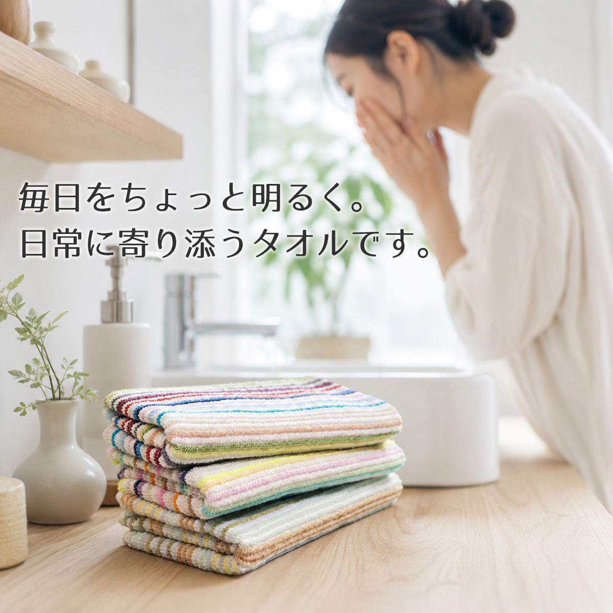 ワパルの残糸タオルは日常に寄り添うタオルです。
