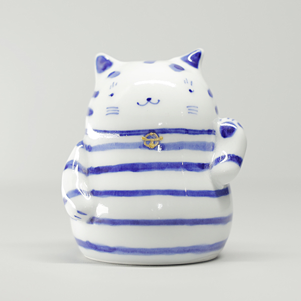 砥部焼 かわいい 招き虎 置物 寅 とら 縁起物 陶器 手作り 窯元