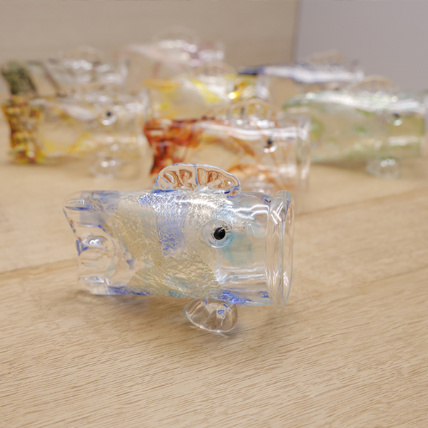 鯉のぼり 置物 ガラス細工 かわいい 端午の節句 【こいのぼり 青