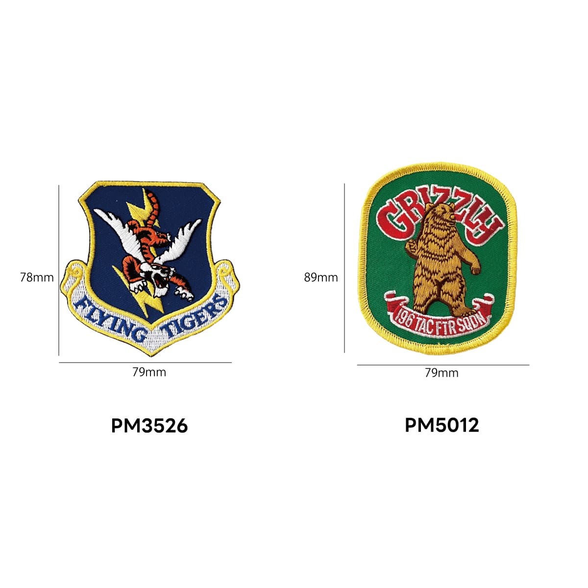 ミリタリーパッチセット エアフォース　まとめ売り U.S. Air Force Squadrons ワッペン 196th TFS Grizzlys Flying Tigers