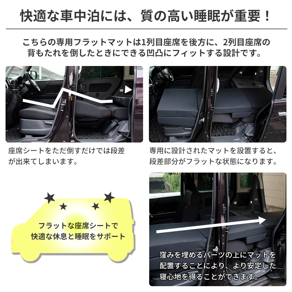 車中泊 マット スペーシア MK42S専用 スペーシアカスタム 助手席