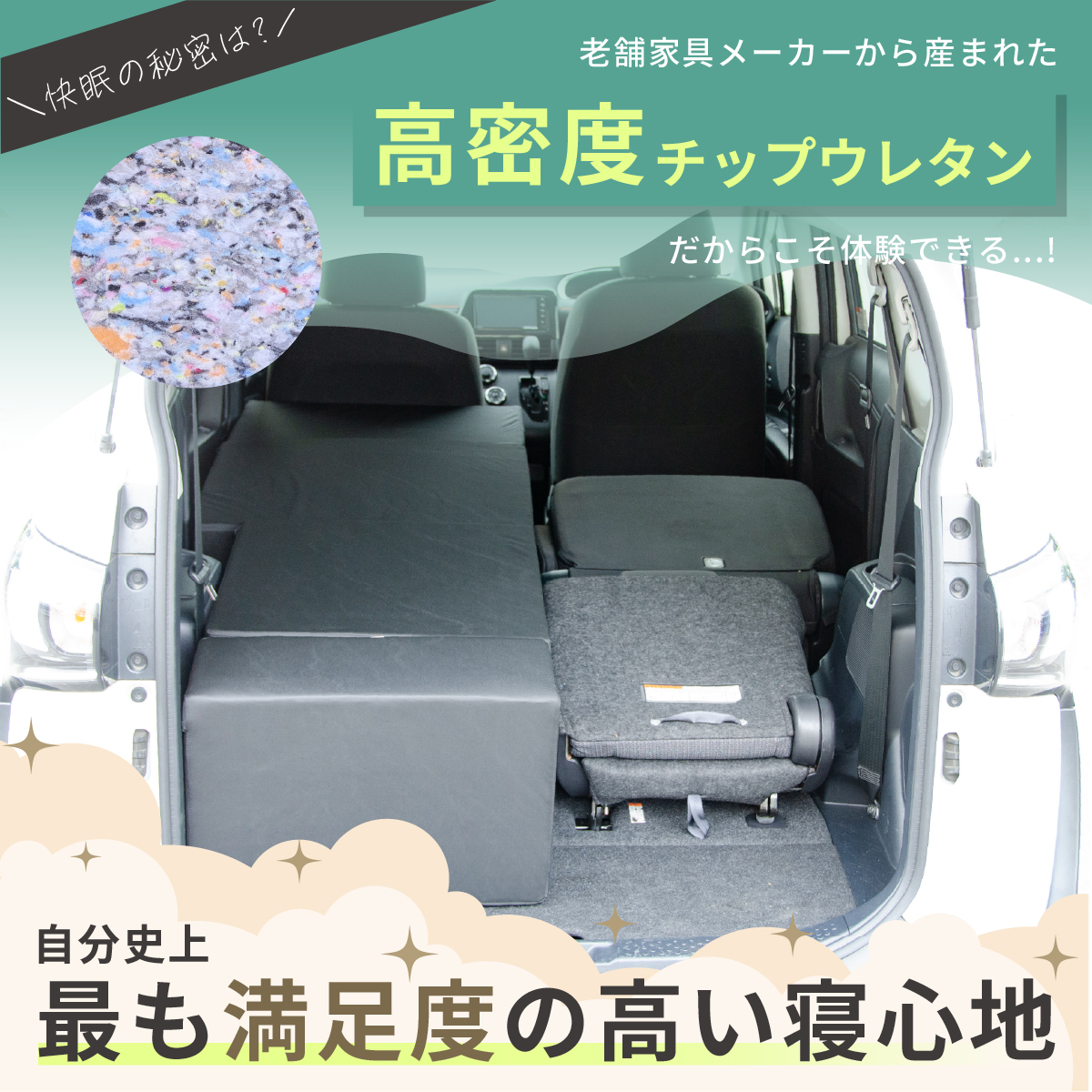 値下げ中新品未使用車中泊マット サクシードNCP50系 車中泊 マット 車種専用 (ブラックPUレザー)Field