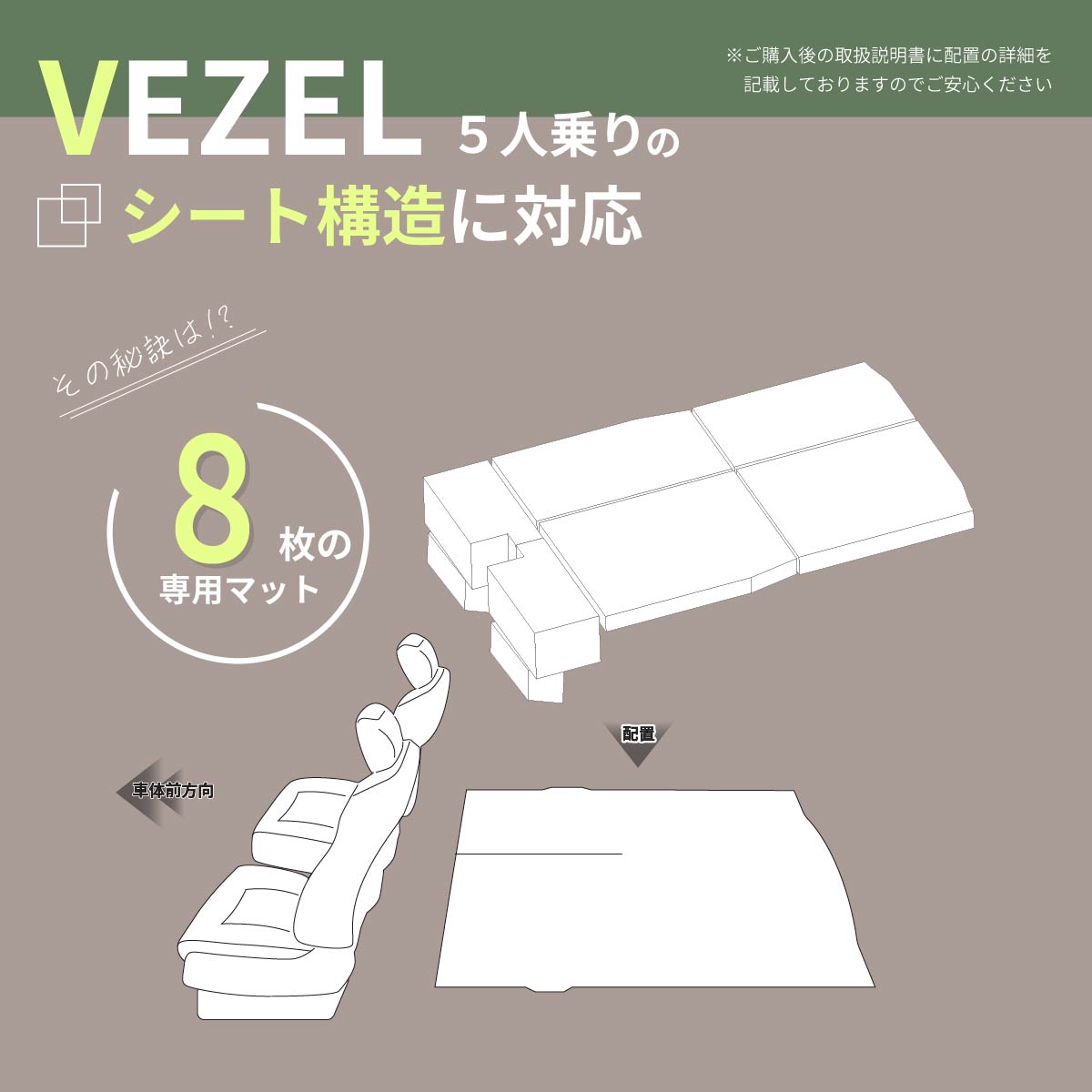 車中泊マット 車中泊 ヴェゼル RV3/4/5/6 5人乗り専用 全席用 フラットマット 車中泊グッズ 段差解消 トヨタ NOMAD BASE A1619-2の画像