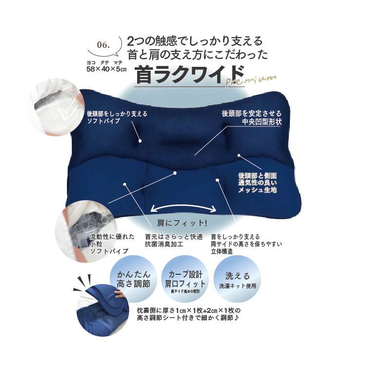 ラク枕さん専用 西川 首ラク 横ラク 頬ラク まくら しっかり やさしく 支える 枕 首