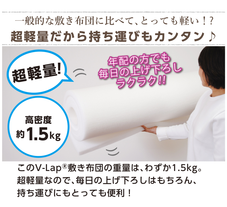 【正規品】 テイジン teijin 敷き布団 敷布団 V-lap 日本製 軽量敷布団 TEIJIN の V-Lap (R)使用 軽量敷き布団 シングル ロング 敷き布団 |  | 06