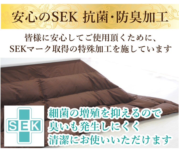 羽毛こたつ布団 ホワイトダウン85％ 正方形：200×200cm : 毎日元気に