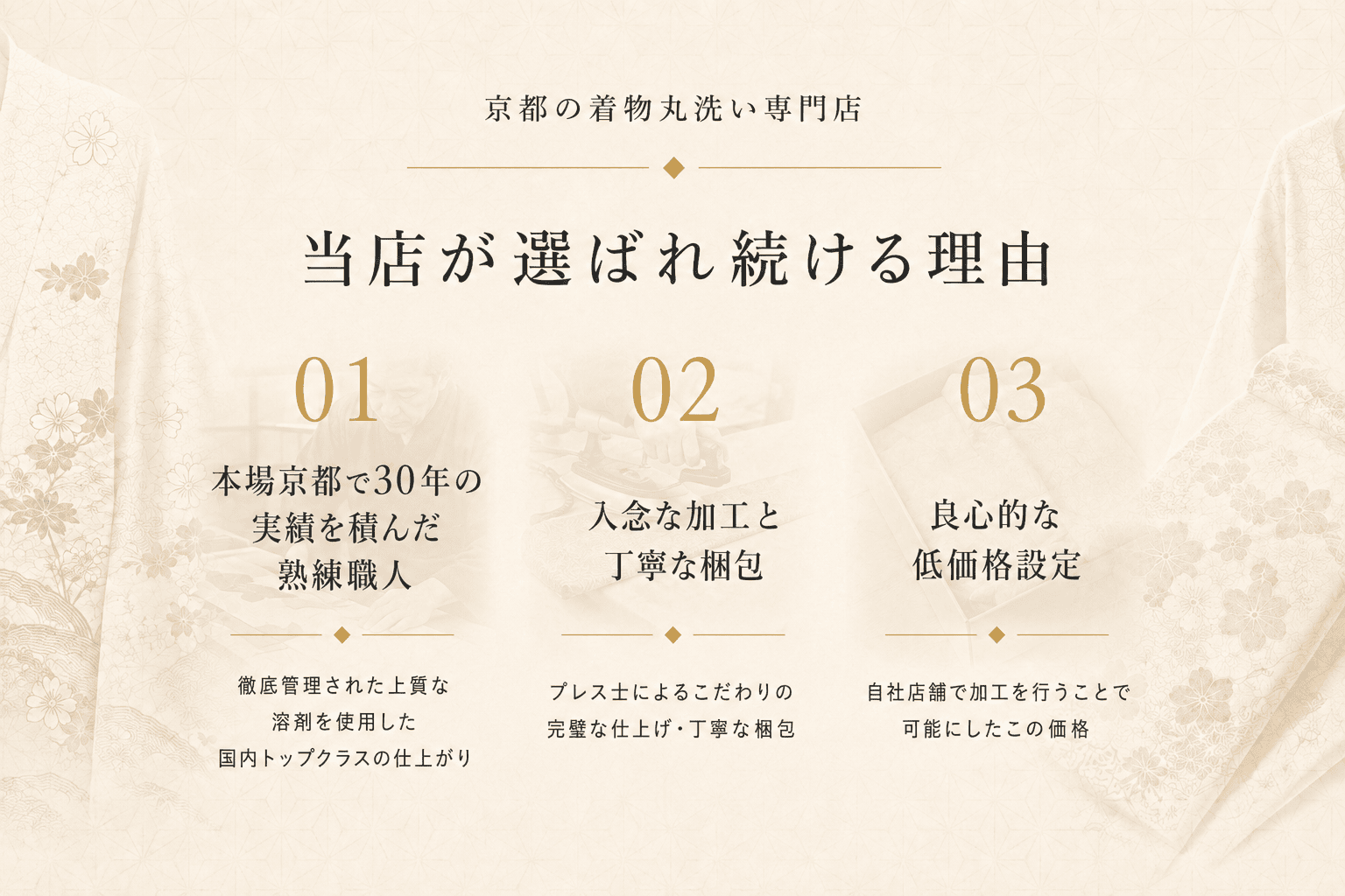 きものお直し工房わせんが選ばれる理由 京都30年の熟練職人
