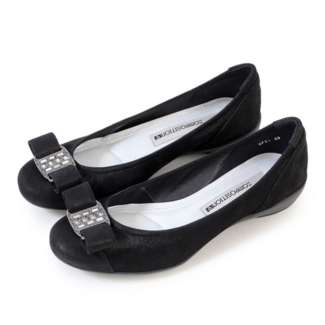 コンポジションナイン Composition9 靴 2751 コンフォートシューズ レディース パンプス 黒 バレエシューズ リボン エナメル コンポジション9 Parade ワシントン靴店 通販 Paypayモール