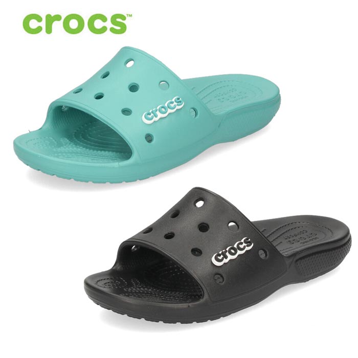 crocs クロックス サンダル メンズ CLASSIC CROCS SLIDE クラシック クロックス スライド 206121 TurqTonic  タークトニック 青 Black ブラック 黒 ジビッツ付き :00019261:Parade ワシントン靴店 - 通販 - Yahoo!ショッピング